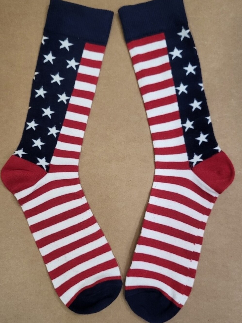 Red,White,Blue Stars And Stripes Socks Unisex Adults Size 10-12